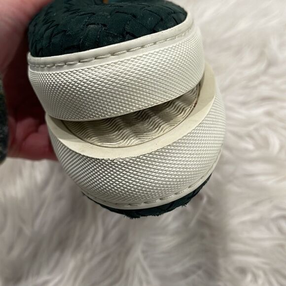 M Gemi Cercio Green Leather Basket Weave Slip On Sneaker Sz 37 1/2 - Picture 16 of 16
